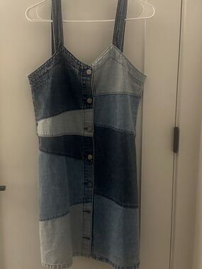 GAP Two-Tone Blue Patchwork Denim Dress